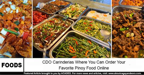 CDO Carinderias Where You Can Order Your Favorite Pinoy Food Online