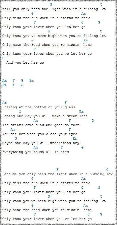 Let her Go - Passengers Guitar Chords