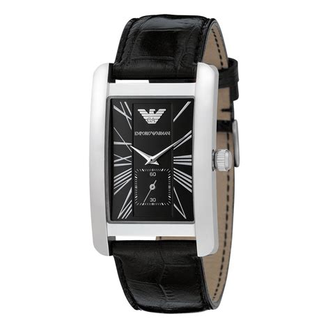 Emporio Armani Men's AR0143 Classic Black Leather Band Watch — Armani ...