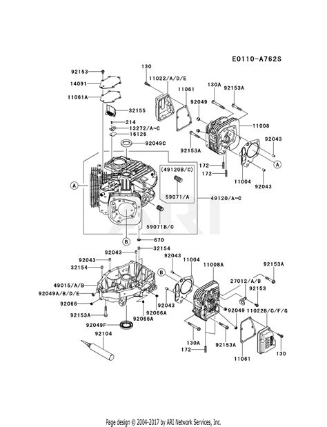 Kawasaki FS481V-CS05 4 Stroke Engine FS481V Parts Diagram for CYLINDER/CRANKCASE