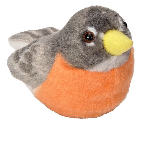 Wild Republic Audubon Birds American Robin Plush Authentic Bird Sound ...