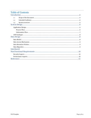 High level design document template | PDF