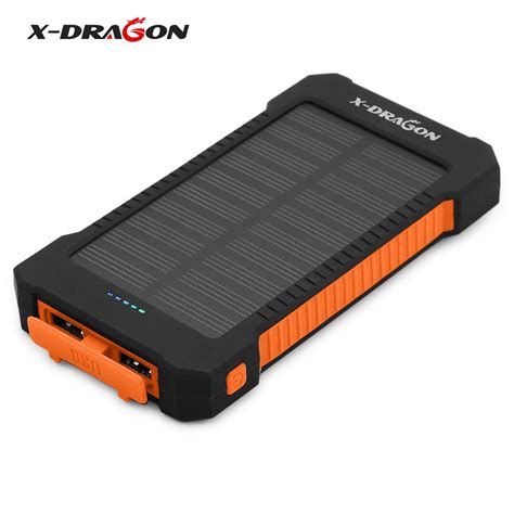 X DRAGON Solar Battery Charger 10000mAh portable Solar Charger for ...