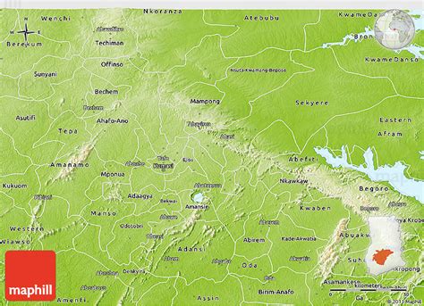 Physical 3D Map of Ashanti