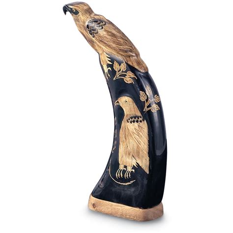 "Pair of Eagles" Buffalo Horn Carving - 34393, Seasonal Gifts at Sportsman's Guide