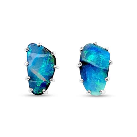 Australian Opal Earrings - Magical Jundah Opal Earrings