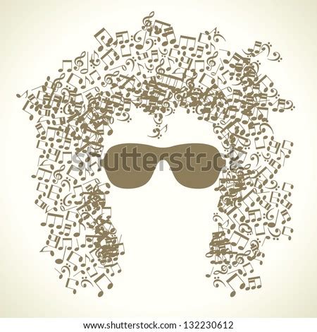 Human Face Is Made Up Of Musical Notes. Concept Of Music. Vector Illustration - 132230612 ...