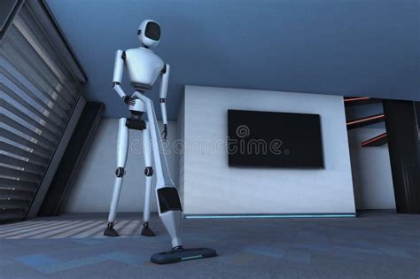 Housekeeping robot stock illustration. Illustration of manmade - 90560066