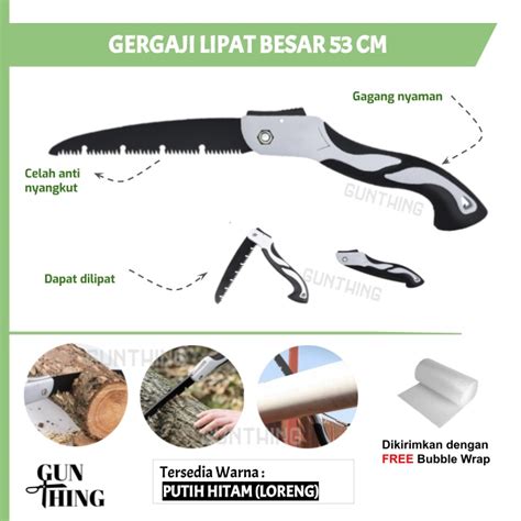 Jual Gergaji Lipat / Gergaji Kayu / Gergaji Besar / Foldable Saw 53 cm - bilah 240mm / bilah ...