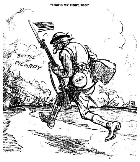 Warfare World War I. Nan American Cartoon Of 1917 By Rollin Kirby On ...