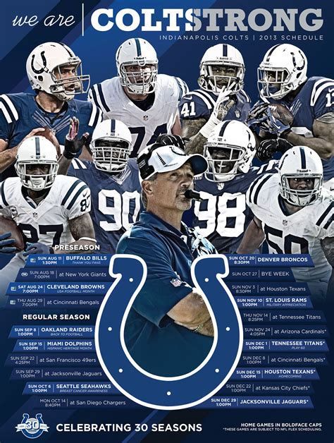 2013 Colts Schedule Poster on Behance