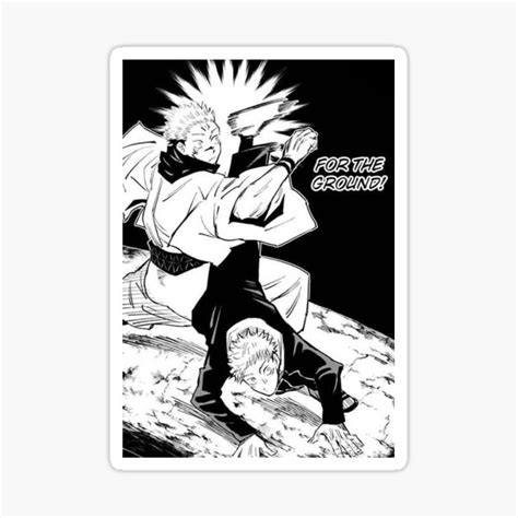 "sukuna and itadori fight jujutsu kaisen manga" Sticker for Sale by ...