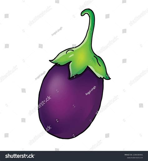 Cute Cartoon Brinjal Clipart Page Kids Stock Vector (Royalty Free ...