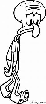 Squidward Coloring Pages 9 Free Printables  ColoringAll sketch template