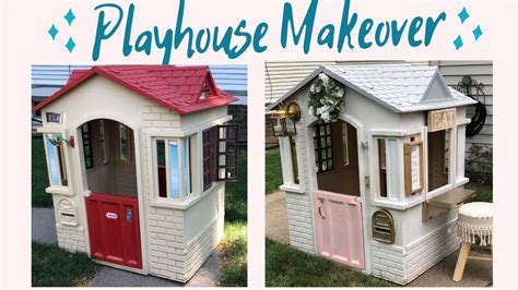 KIDS DREAM PLAYHOUSE MAKEOVER // Little Tikes Playhouse DIY project ...