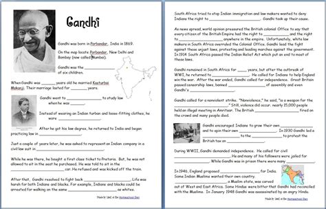 Gandhi (Free Worksheets/Notebook Pages) - Homeschool Den | History worksheets, Worksheets free ...