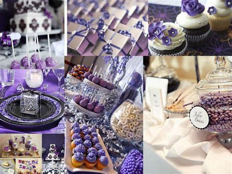 35 Purple and White Wedding Candy Buffet Ideas | Table Decorating Ideas