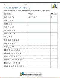 Statistics Worksheets