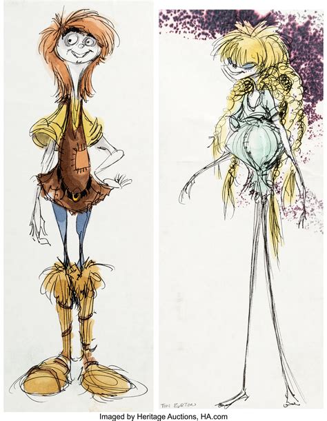 Tim Burton The Black Cauldron Character Design Concept Art Group of | Lot #96003 | Heritage Auctions