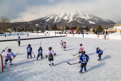 Outdoor Hockey Rink in Fernie, BC