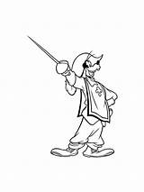 Goofy Musketeer coloring Page sketch template