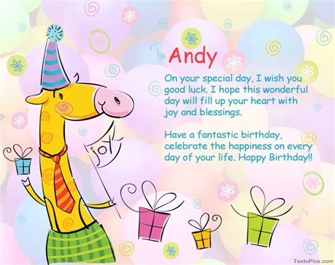 Funny Happy Birthday cards for Andy.