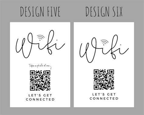 Wifi QR Code Print 4 Designs To Choose From Wifi Print QR | Etsy