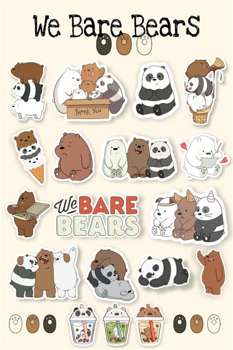 We Bare Bears Sticker | Autocollants kawaii, Tutoriel de dessin ...