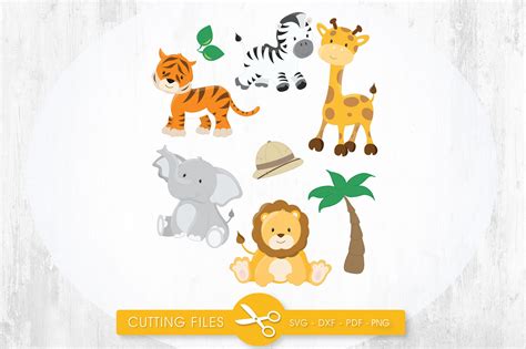 Safari animals SVG, PNG, EPS, DXF, cut file By PrettyCuttables ...