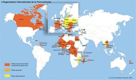 Carte des États de la Francophonie