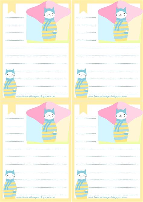 Free Cat Images: Free printable kawaii cat stationery tomcat - freebie