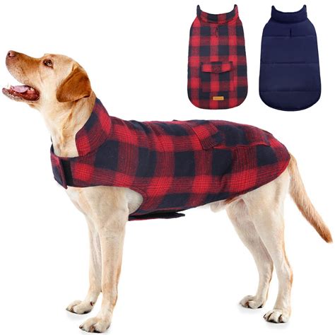 Kuoser Polyester Plaid Winter Dog Coat & Jacket, Red, XS - Walmart.com