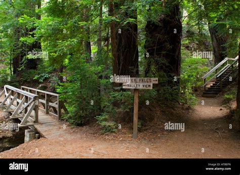 Hiking trail guide signs at Pfeiffer Big Sur State Park Monterey County California Stock Photo ...