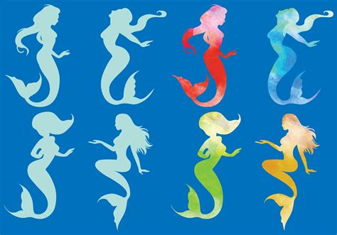 Vector Mermaid Silhouettes 92140 Vector Art at Vecteezy