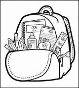 School Backpack Coloring Page Sketch sketch template