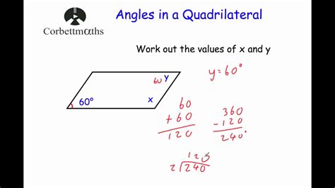 Angles in a Quadrilateral - Primary - YouTube