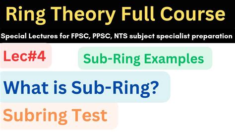 Subring of a Ring | subring test | Subring examples #mathematics #ppsc #afmathe #csirnet #PhD ...