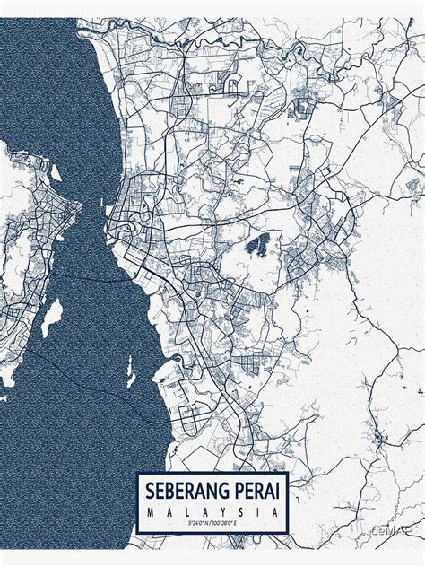 Seberang Perai City Map of Malaysia - Coastal Poster by deMAP | City map, Urban street art, Coastal