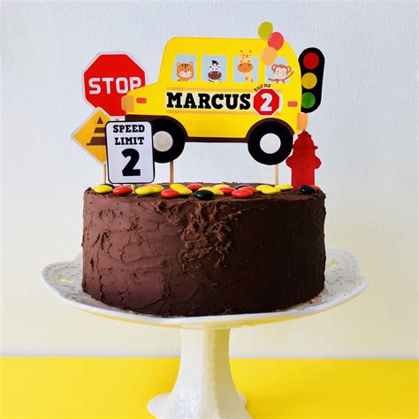 Wheels on the Bus Cake Topper/ Wheels on the Bus Birthday Cake Topper ...