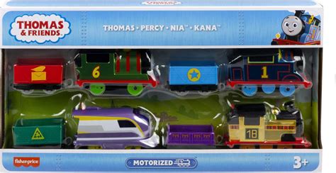 Buy Thomas & Friends Thomas, Nia, Percy, & Kana Motorized 4-Pack Train Engine Set for Preschool ...