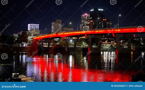 Little Rock Arkansas with Its Colorful Bridges by Night - LITTLE ROCK ...