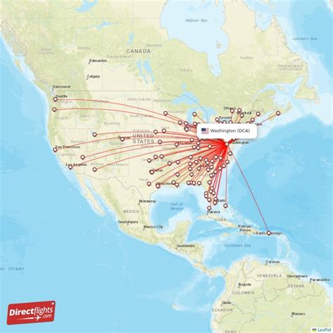 Direct flights from Washington - 107 destinations - DCA, USA ...