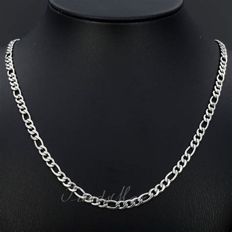 5/7/9mm Boys Mens Chain Silver Tone Stainless Steel Figaro Link Necklace 18-36'' | eBay