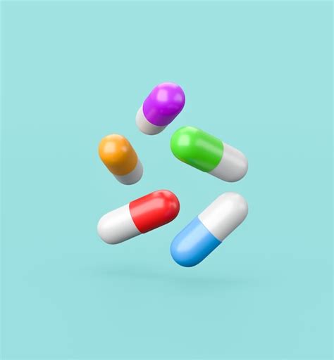 Premium Photo | Colorful Pills on Blue Background