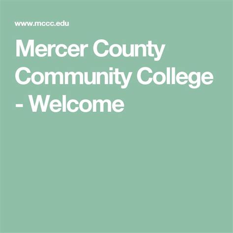 Mercer County Community College - Welcome | Community college, Faculty ...