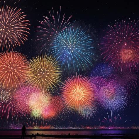 Premium AI Image | Colorful Happy New Year 2024 fireworks