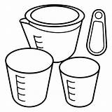 Measuring cups coloring Page Outline Book Line Art  sketch template