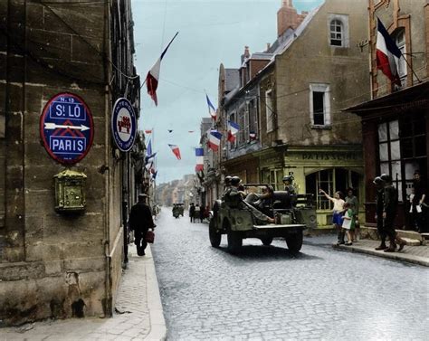 Carentan, Francia, 1944. Foto coloreada. | American soldiers, War of ...