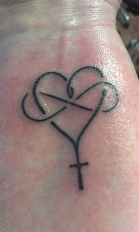 maybe this. but instead of infinity symbol the Jesus fish | tattoos:) | Pinterest