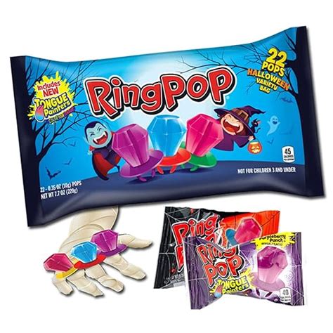 Amazon.com: Ring Pops Tongue Painter Halloween Candy Ring Pop ...